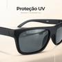 Imagem de oculos masculino preto proteção uv emborrachado verao praia resistente presente estiloso esportivo