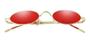 Imagem de Óculos Oval Lente Vermelha Retro Pequeno Trap Hype Instagra