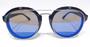Imagem de Óculos para Grau Preto Brilho com lentes solar Sobressalentes Azul Espelhada UV