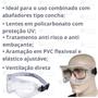 Imagem de Óculos Proteção EPI Segurança Trabalho Ampla Visão UV Anti Embaçante Anti risco Sobrepor Ajustável