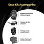 Imagem de Oculos proteção uv + relogio prova dagua preto + caixa cronometro esportivo data alarme ajustavel