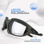 Imagem de oculos sol cinza lupa masculino proteção uv case presente praia estiloso todo metal original casual