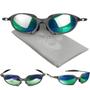 Imagem de Oculos Sol Cinza Metal Masculino Lupa Proteção UV + Case original presente casual praia lente verde