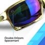 Imagem de oculos sol dourado mandrake juliet lupa gold protecao uv casual original lente azul espelhada