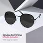 Imagem de Oculos Sol Feminino Aço Inoxidavel Preto Casual Praia + Case