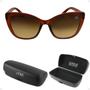 Imagem de Oculos sol feminino gatinho praia proteção uv vintage + case original quadrado moda verão acetato