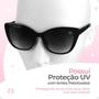 Imagem de oculos sol feminino gatinho praia vintage proteção uv + case acetato qualidade premium estiloso luxo