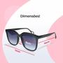 Imagem de oculos sol feminino quadrado vintage proteção uv + case estiloso preto original qualidade premium