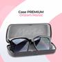 Imagem de oculos sol feminino quadrado vintage proteção uv + case moda qualidade premium original estiloso