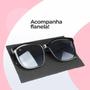 Imagem de oculos sol feminino quadrado vintage proteção uv + case preto qualidade premium estiloso moda