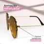 Imagem de Oculos Sol Feminino Redondo Original Proteção UV400 Hastes Metal Banhado