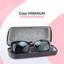 Imagem de Oculos sol feminino redondo protecao uv preto acetato + case presente original verão Casual moda sol