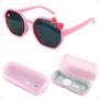 Imagem de oculos sol infantil barbie rosa vintage menina retro acetato laçinho criança casual presente verão