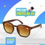 Imagem de oculos sol infantil proteção uv retro marrom + case quadrado menino praia criança social casual