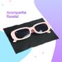 Imagem de Oculos Sol Infantil Retro Rosa + Case Proteção Uv Qualidade