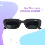 Imagem de Oculos sol infantil retro rosa protecao uv + case vintage presente menina preto qualidade premium