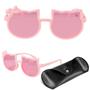 Imagem de oculos sol infantil rosa gatinho protecao uv vintade + case qualidade premium acetato presente