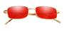 Imagem de Óculos Sol Lente Vermelho Quadrado Retro Retangular Vintage