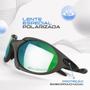 Imagem de Oculos Sol Lupa Masculino Proteção Uv Cinza Metal + Case