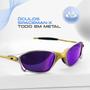Imagem de oculos sol lupa praia metal masculino proteção uv + case polarizado lente espelhada qualidade premium todo metal casual
