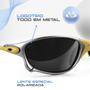Imagem de oculos sol lupa proteção uv masculino praia metal + case casual original presente lente preta