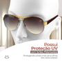 Imagem de oculos sol masculino aço inox aviador banhado ouro + case armação dourada original lente marrom presente social casual