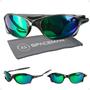 Imagem de Oculos Sol Masculino Case Lupa Proteção UV Acetato qualidade premium azul verde moda casual lente azul espelhada vilão