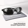 Imagem de oculos sol masculino proteção uv esportivo ciclismo + case lente preta qualidade premium original