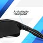 Imagem de oculos sol masculino proteção uv preto esportivo ciclismo original lente preta qualidade premium