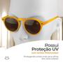 Imagem de Oculos sol masculino proteção UV400 verao casual lentes pretas acetato amarelo + case estiloso origi