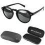 Imagem de oculos sol masculino verão casual vintage proteção uv + case acetato preto presente black piano