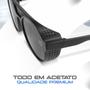 Imagem de oculos sol masculino vintage social proteção uv + case luxo moda verão qualidade premium original