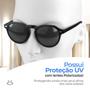 Imagem de oculos sol masculino vintage verão casual proteção uv + case black piano preto presente acetato qualidade premium