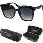 Imagem de Oculos Sol Polarizado Feminino UV400 Quadrado Preto Premium+ Case Original Presente Tendencia Mulher