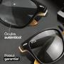 Imagem de oculos sol praia verão proteção uv masculino casual + case estiloso acetato qualidade premium preto