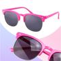 Imagem de Oculos sol premium retro rosa feminino protecao uv infantil menina presente criança vintage