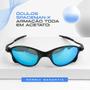 Imagem de Oculos sol preto azul lupa proteção uv masculino + case qualidade premium lente azul espelhada