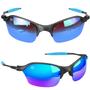 Imagem de oculos sol proteção uv masculino praia metal lupa + case lente espelhada aste metal estiloso casual