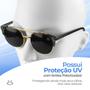 Imagem de oculos sol proteção uv social praia vintage masculino + case preto acetato original delicado retrô