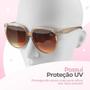 Imagem de Oculos Sol Proteção Uv Social Vintage Praia Feminino + Case