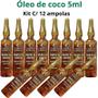 Imagem de Óleo De Coco Cabelo E Brilho 5ml - Kit C/ 12 Ampolas