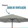 Imagem de Ombrelone Guarda Sol Manivela Central 2,7m Com Proteção UV Área Externa Praia Piscina Importway