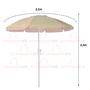 Imagem de Ombrelone Maresias 2,5m Bagum Alumínio Articulado Com Manivela Bege - Belfix
