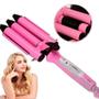 Imagem de Ondulador Tri-Onda Rosa Bivolt 25Mm Profissional Cabelo