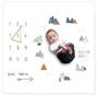 Imagem de Organic Baby Monthly Milestone Blanket Newborn Boy Girl Unisex Neutral Boho Mountain Nursery Baby Month Picture Blanket Suporte de fundo de fotografia de crescimento de bebê Cartão de anúncio de nascimento de marcadores Wood