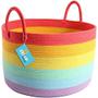 Imagem de OrganiHaus Rainbow Basket para rainbow classroom decor  Cesta de corda de algodão grande para  de decoração de sala de arco-íris Cestas de armazenamento de brinquedos e caixas de armazenamento arco-íris  Cestas de sala de aula para decoração de 