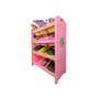 Imagem de Organizador brinquedo formato baú estante colorida 12 gavetas armário para quarto infantil rosa