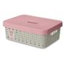 Imagem de Organizador Cesto Com Tampa Quarto Do Bebê Rosa 11 L - Usual