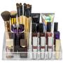 Imagem de Organizador com 16 divisorias para maquiagem e pinceis acrilico caixa porta batom lapis cosmeticos luxo