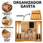 Imagem de Organizador De Gaveta Talheres Porta Talher Bambu Organizadores De Cozinha Extensível Talheres Casa